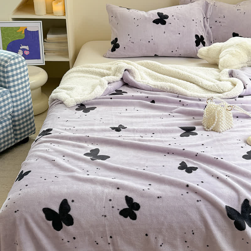 Butterfly Sherpa Throw Blanket | Premium Polyester | Full Size 59"x79"