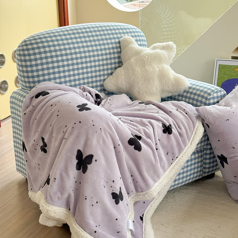 Butterfly Sherpa Throw Blanket | Premium Polyester | Full Size 59"x79"