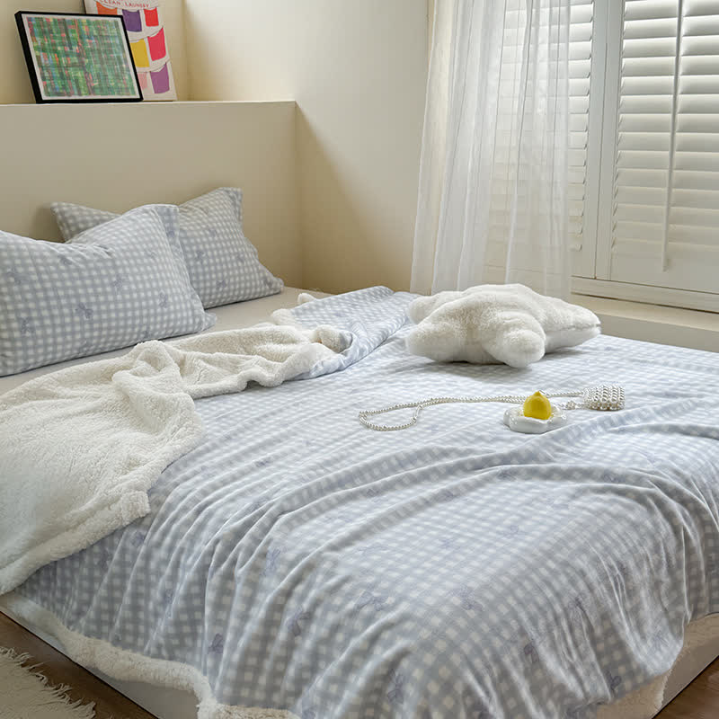 Sherpa Throw Blanket | Durable Polyester | Full Size 59"x79"