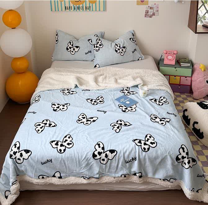 Butterfly Sherpa Duvet Cover Blanket | Ultra-Soft Polyester | Full/Queen Size
