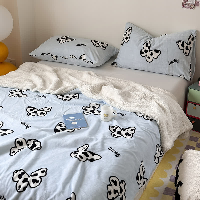 Butterfly Sherpa Duvet Cover Blanket | Ultra-Soft Polyester | Full/Queen Size
