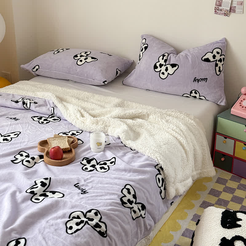 Butterfly Sherpa Duvet Cover Blanket | Ultra-Soft Polyester | Full/Queen Size