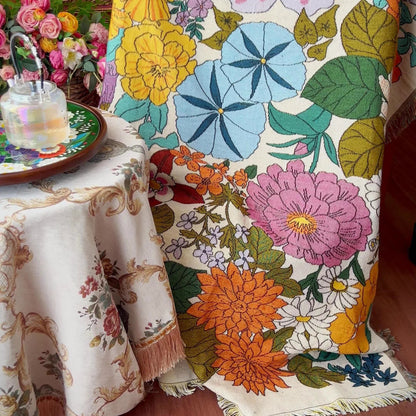 Colorful Floral Tapestry Blanket | High-Quality Polycotton | 51"x63" & 63"x86"