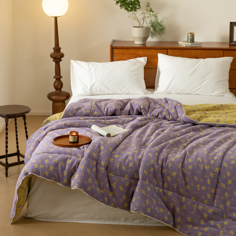 Floral Quilt | Premium Cotton & Soybean Fiber | Full/Queen Size