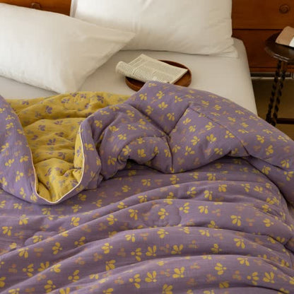 Floral Quilt | Premium Cotton & Soybean Fiber | Full/Queen Size