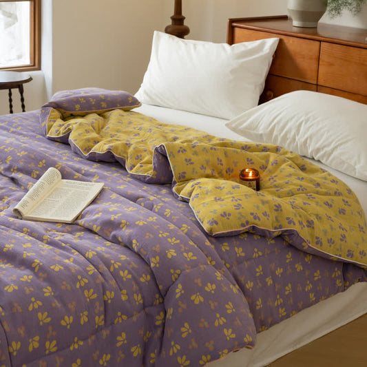Floral Quilt | Premium Cotton & Soybean Fiber | Full/Queen Size
