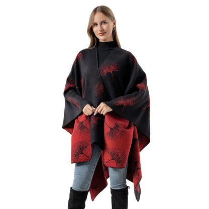 Ginkgo Leaf Travel Shawl | Soft Acrylic | 51" x 59"