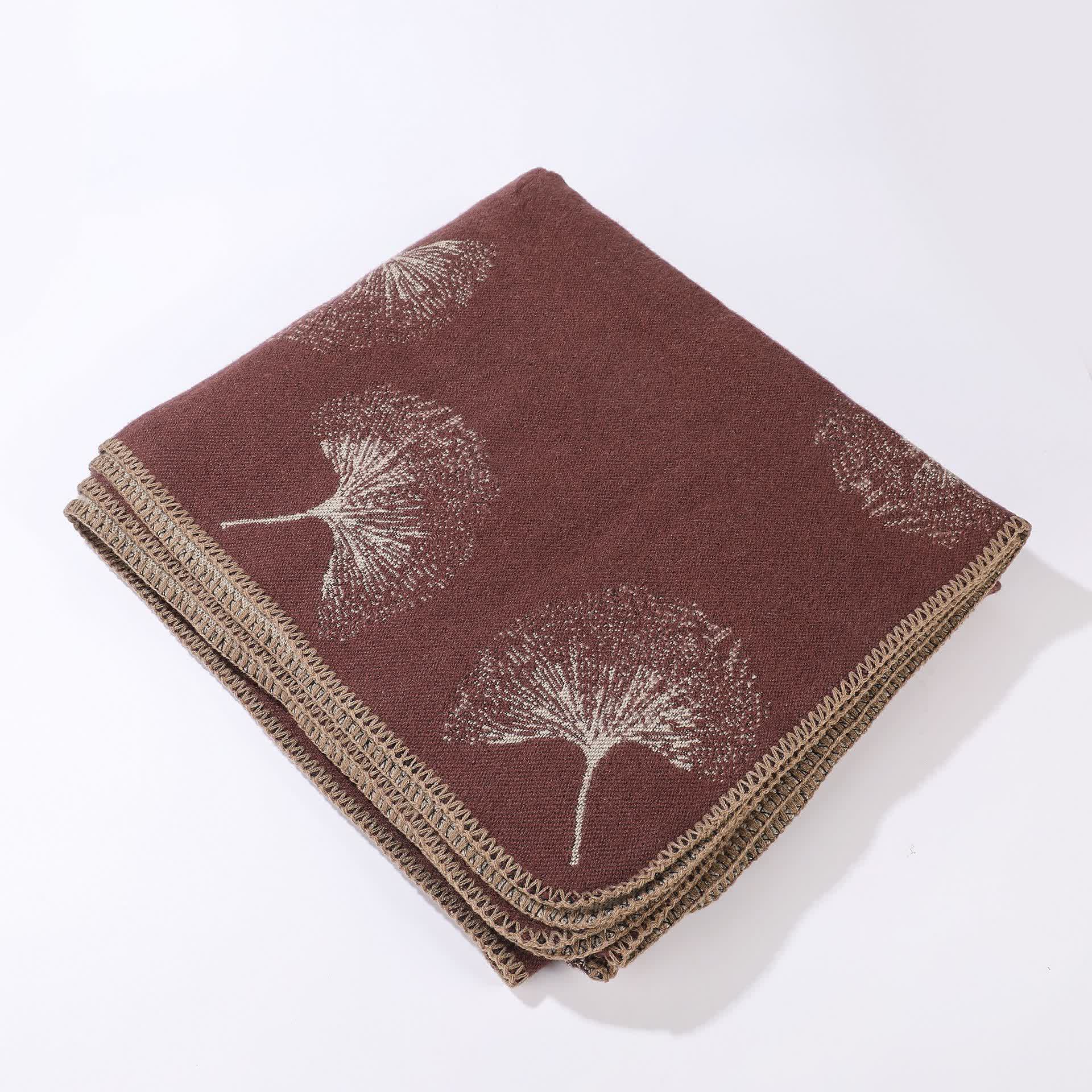 Ginkgo Leaf Travel Shawl | Soft Acrylic | 51" x 59"