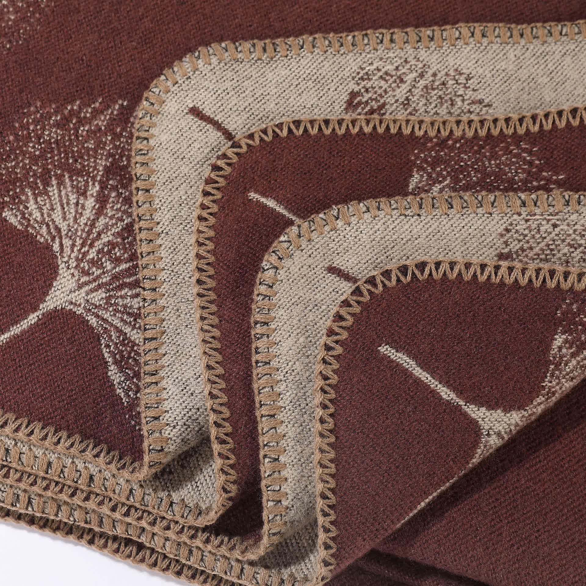 Ginkgo Leaf Travel Shawl | Soft Acrylic | 51" x 59"