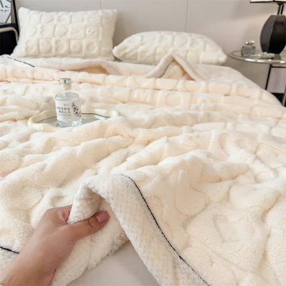 Heart Print Fleece Blanket | Soft Polyester | Multiple Sizes Available