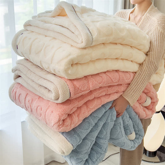 Heart Print Fleece Blanket | Soft Polyester | Multiple Sizes Available