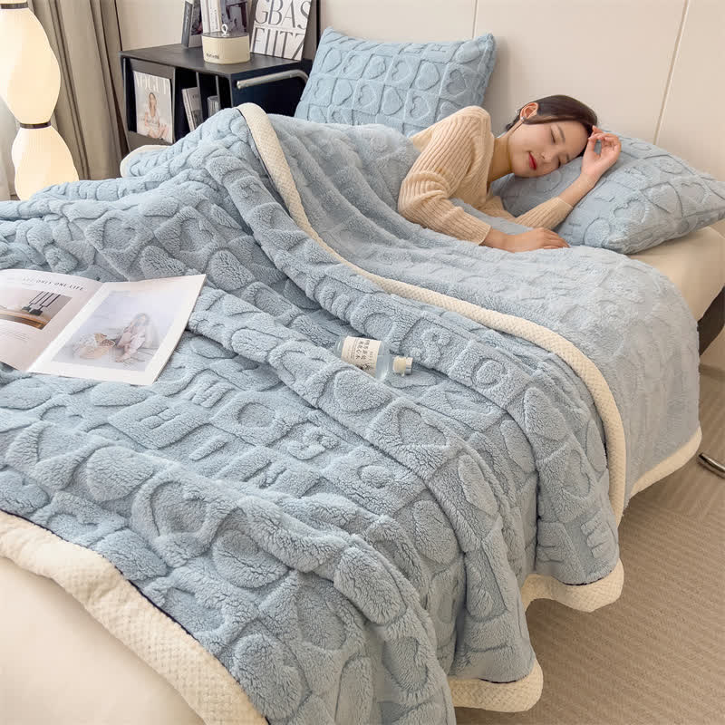 Heart Print Fleece Blanket | Soft Polyester | Multiple Sizes Available