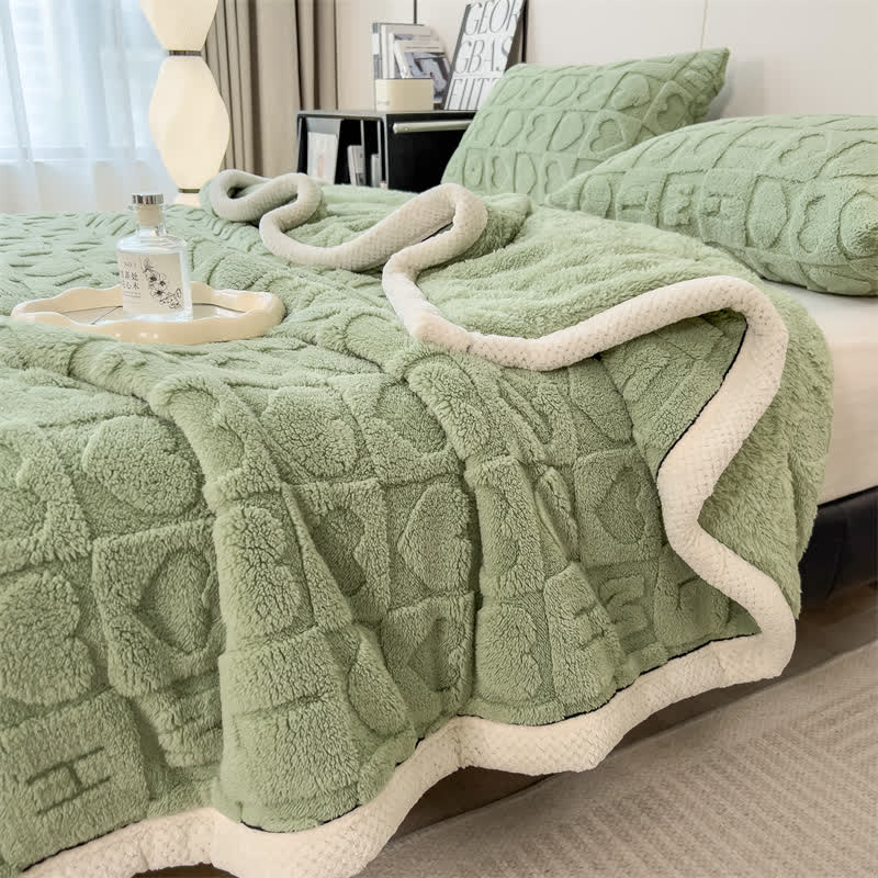 Heart Print Fleece Blanket | Soft Polyester | Multiple Sizes Available