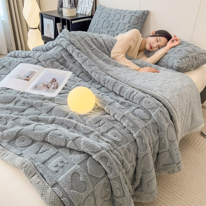 Heart Print Fleece Blanket | Soft Polyester | Multiple Sizes Available