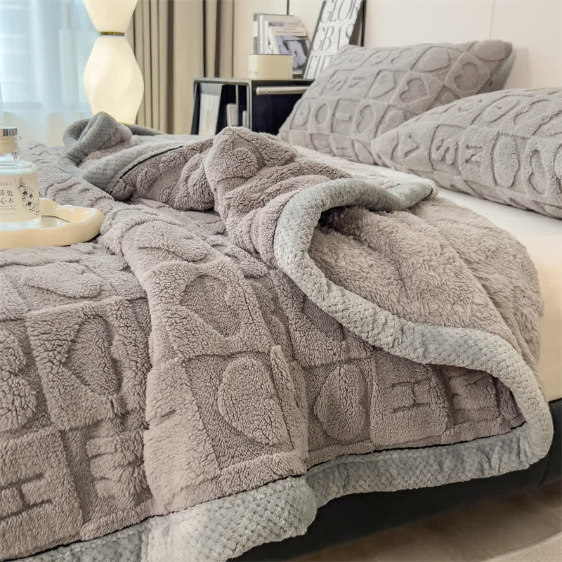 Heart Print Fleece Blanket | Soft Polyester | Multiple Sizes Available