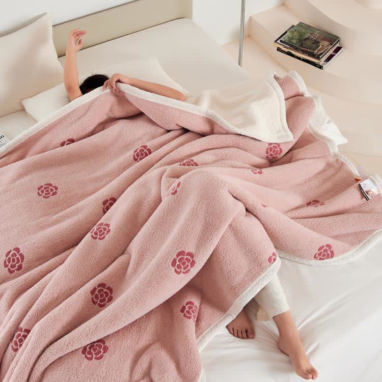 Camellia Fleece Blanket | Soft Polyester | Available in Multiple Sizes