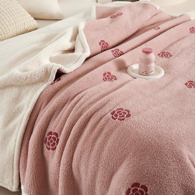 Camellia Fleece Blanket | Soft Polyester | Available in Multiple Sizes