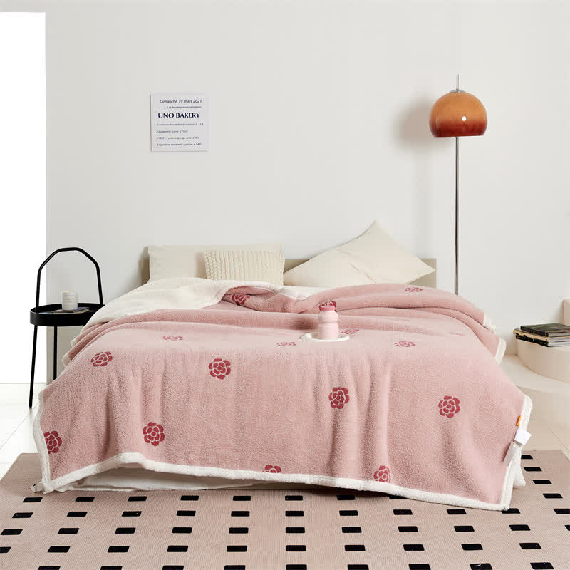 Camellia Fleece Blanket | Soft Polyester | Available in Multiple Sizes