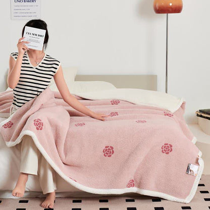 Camellia Fleece Blanket | Soft Polyester | Available in Multiple Sizes