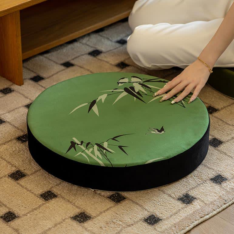 Bamboo Floor Cushion | Polyester & Polypropylene Cotton Filling | 40cm x 40cm
