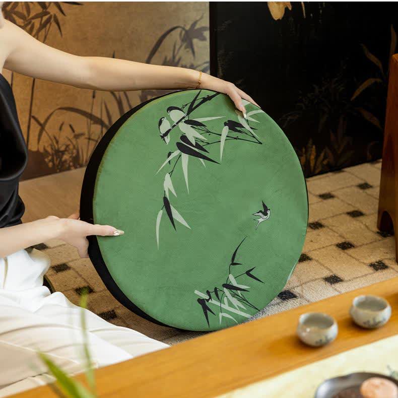 Bamboo Floor Cushion | Polyester & Polypropylene Cotton Filling | 40cm x 40cm