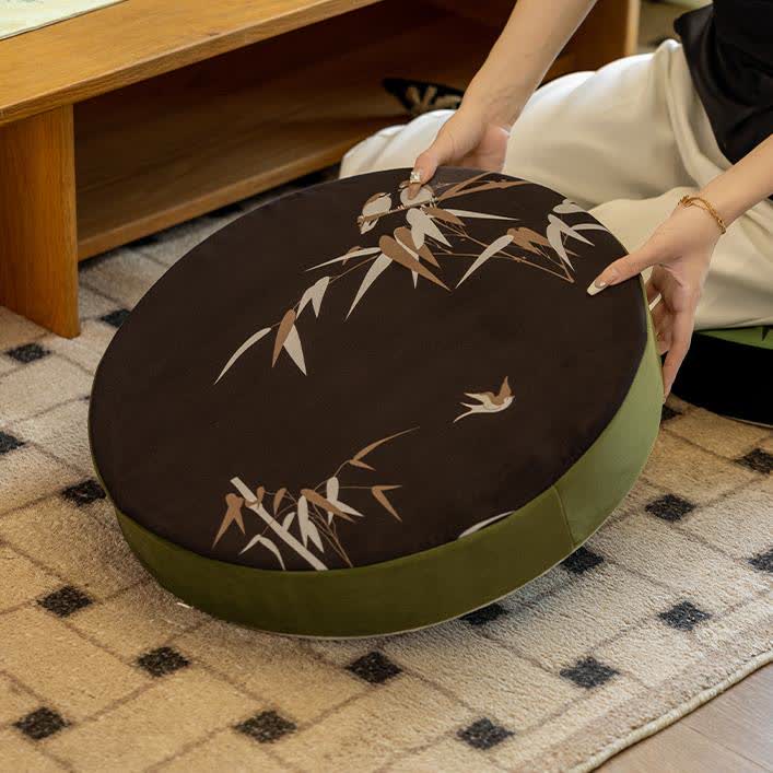 Bamboo Floor Cushion | Polyester & Polypropylene Cotton Filling | 40cm x 40cm