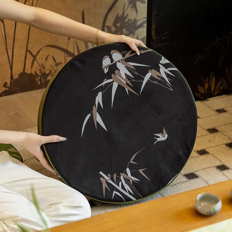 Bamboo Floor Cushion | Polyester & Polypropylene Cotton Filling | 40cm x 40cm