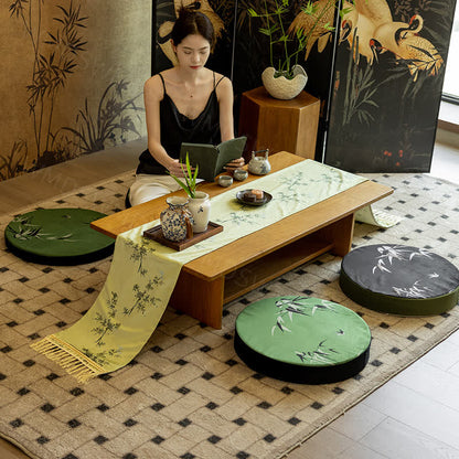 Bamboo Floor Cushion | Polyester & Polypropylene Cotton Filling | 40cm x 40cm