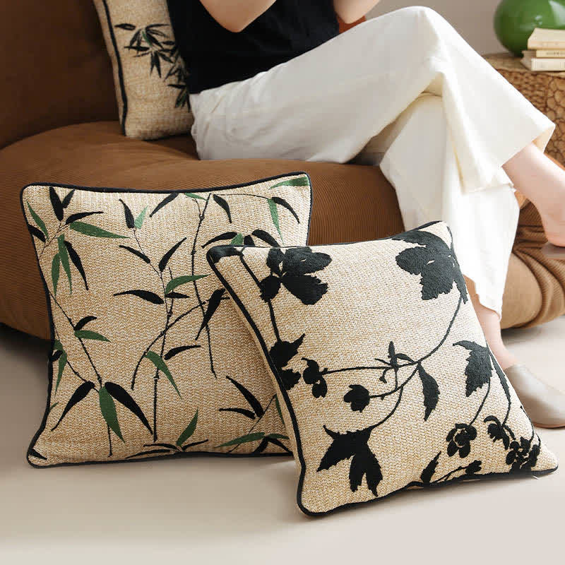 Bamboo Decorative Pillowcase | Soft Polyester | 18"x18"