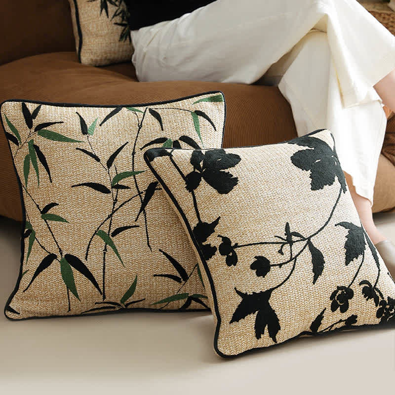 Bamboo Decorative Pillowcase | Soft Polyester | 18"x18"
