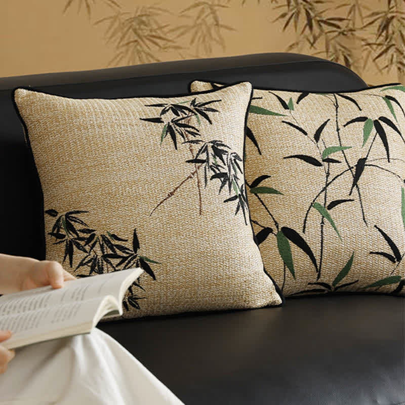 Bamboo Decorative Pillowcase | Soft Polyester | 18"x18"