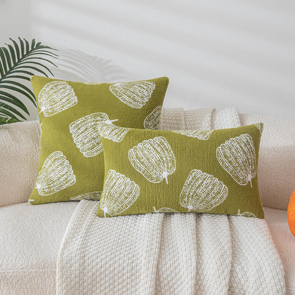 Chenille Pumpkin Pillow Cover | Embroidered Polyester | 12"x19" & 18"x18"