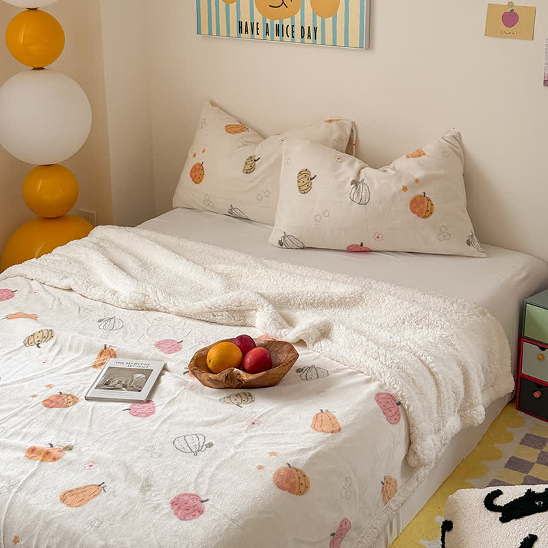 Halloween Pumpkin Fleece Blanket | Ultra-Soft Polyester | Full Size