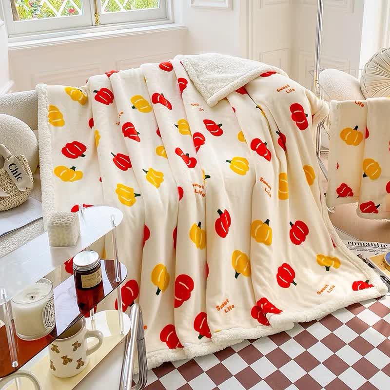 Halloween Pumpkin Fleece Blanket | Ultra-Soft Polyester | Full Size
