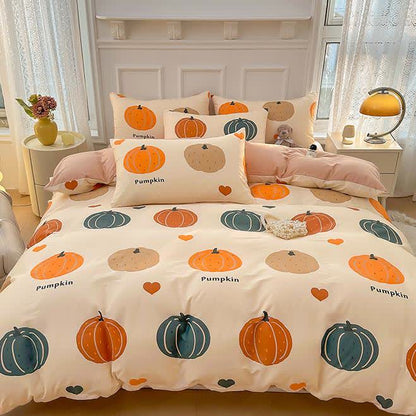 Cartoon Pumpkin Bedding Set | 100% Pure Cotton | 3-Piece
