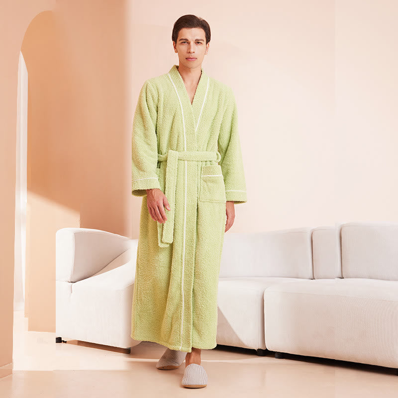 Fleece Bathrobe | Plush Microfiber Polyester | Solid Color