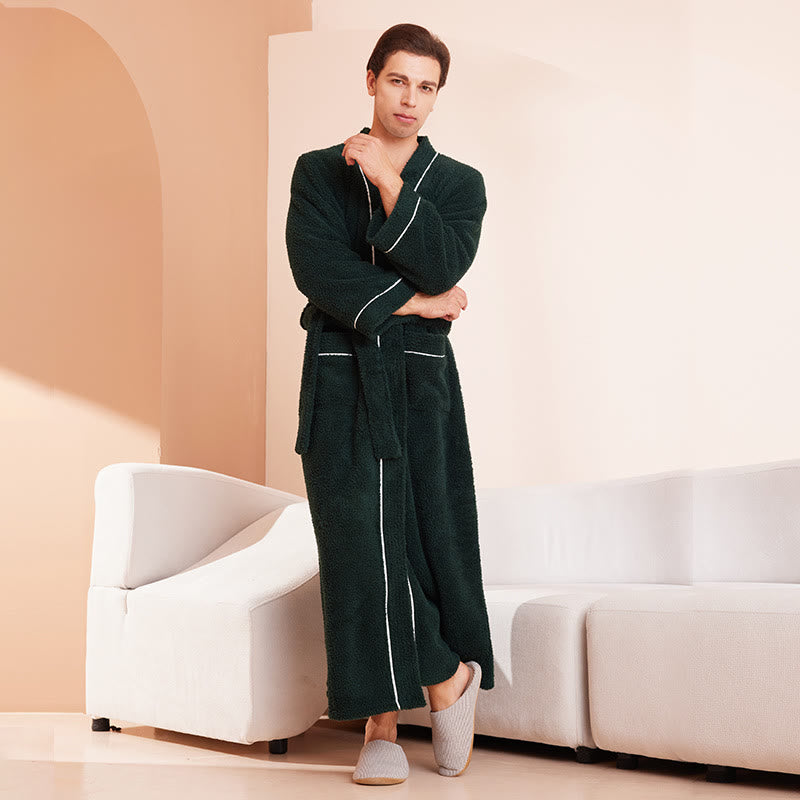 Fleece Bathrobe | Plush Microfiber Polyester | Solid Color