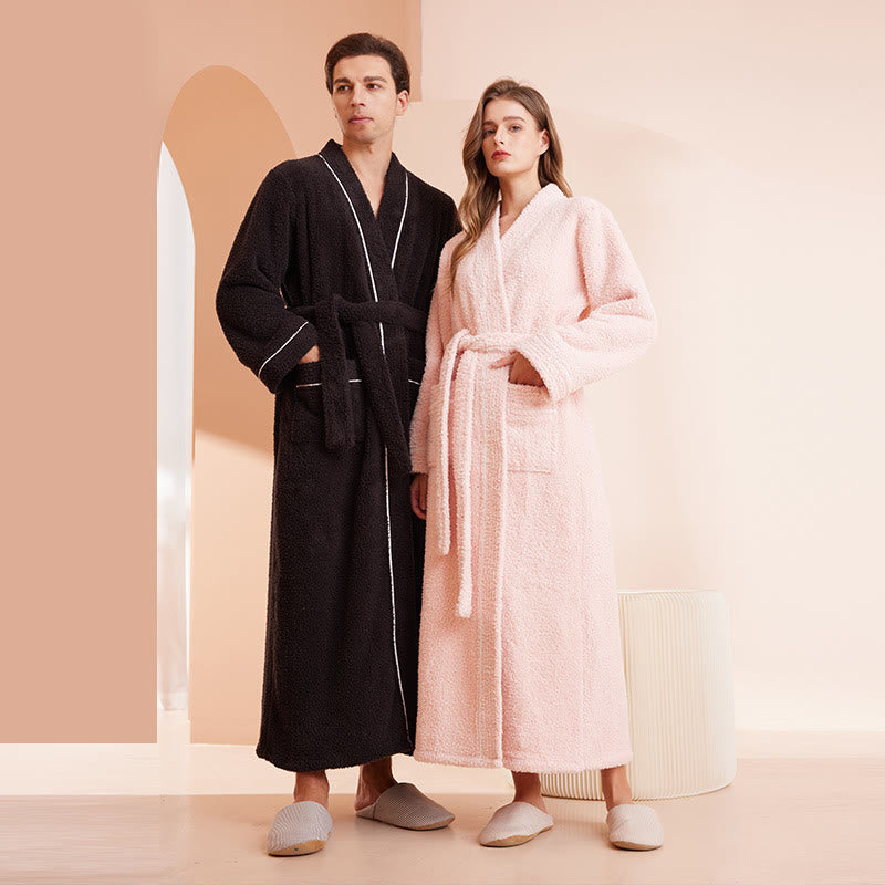 Fleece Bathrobe | Plush Microfiber Polyester | Solid Color