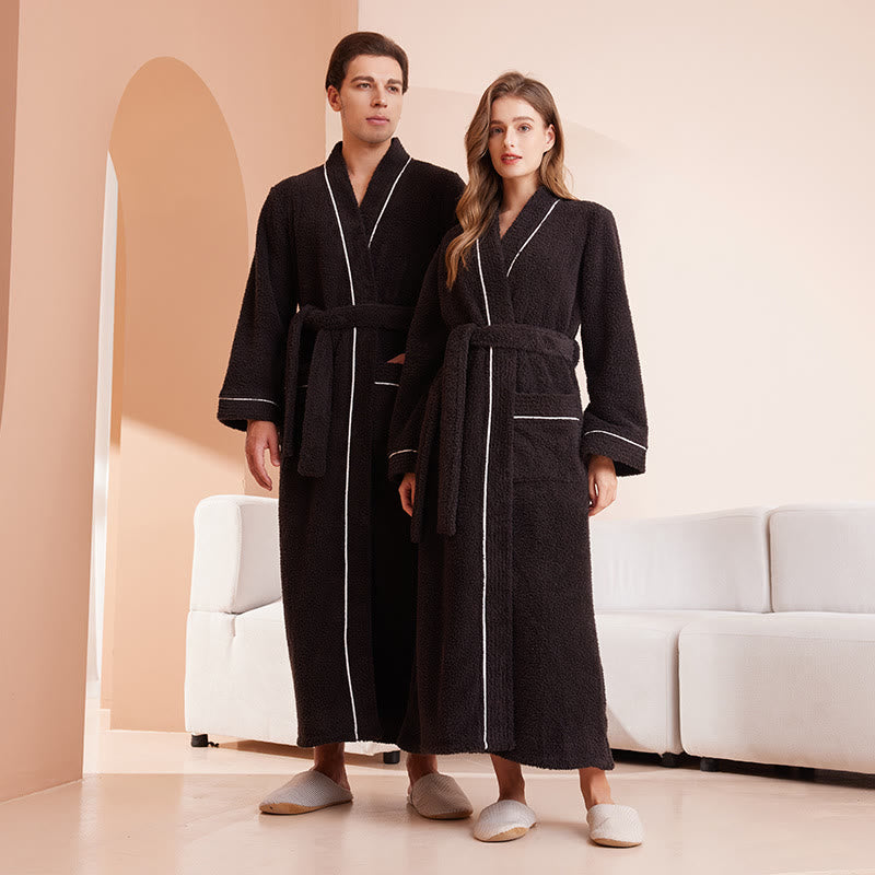 Fleece Bathrobe | Plush Microfiber Polyester | Solid Color