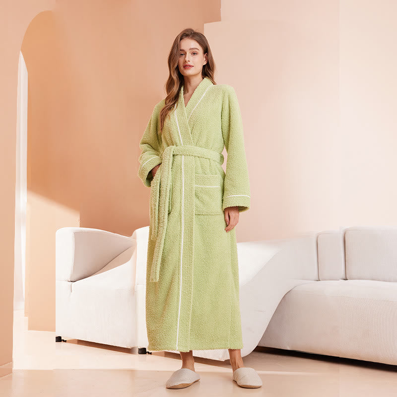 Fleece Bathrobe | Plush Microfiber Polyester | Solid Color