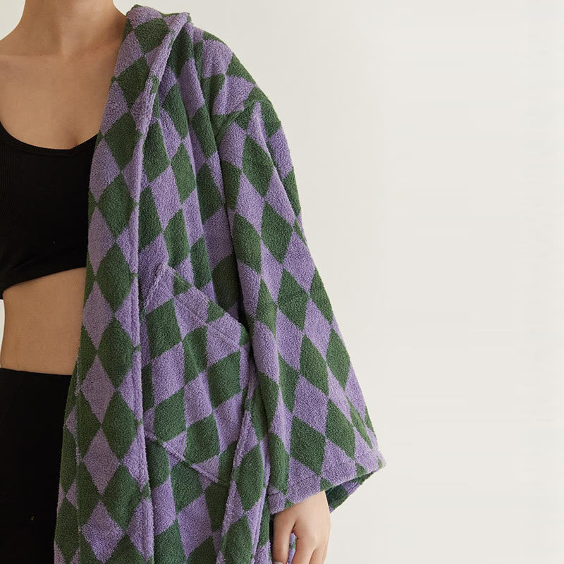 Cotton Hooded Bathrobe | Vintage Long-Staple Fabric | One Size