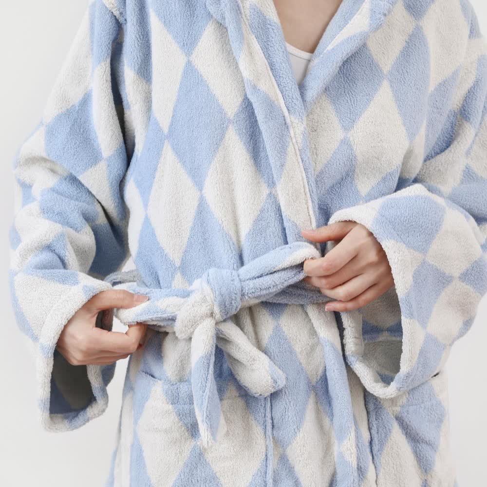 Cotton Hooded Bathrobe | Vintage Long-Staple Fabric | One Size
