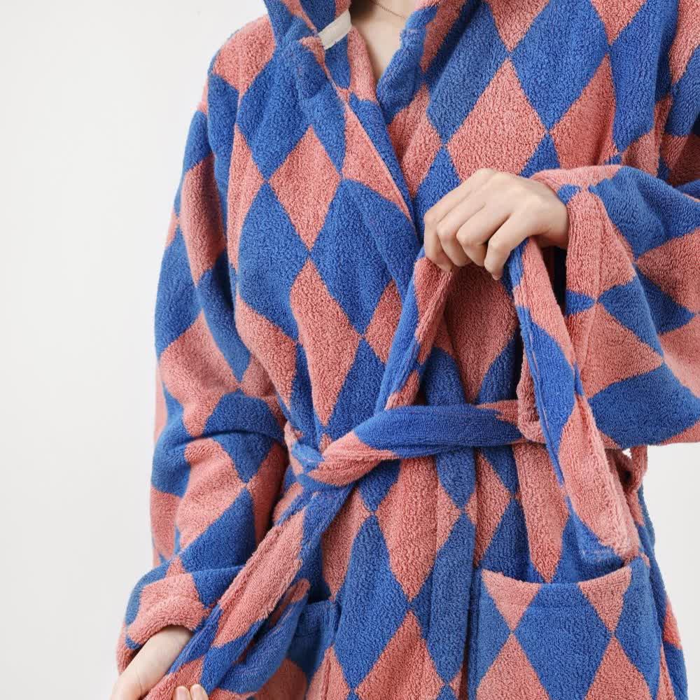 Cotton Hooded Bathrobe | Vintage Long-Staple Fabric | One Size