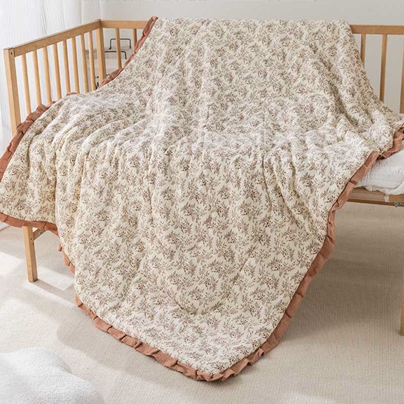 Cotton Baby Quilt | Pastoral Style | 39"x39" to 79"x90" Options