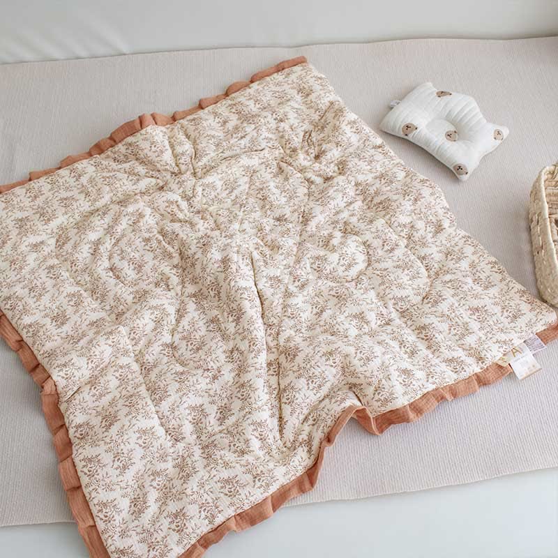 Cotton Baby Quilt | Pastoral Style | 39"x39" to 79"x90" Options