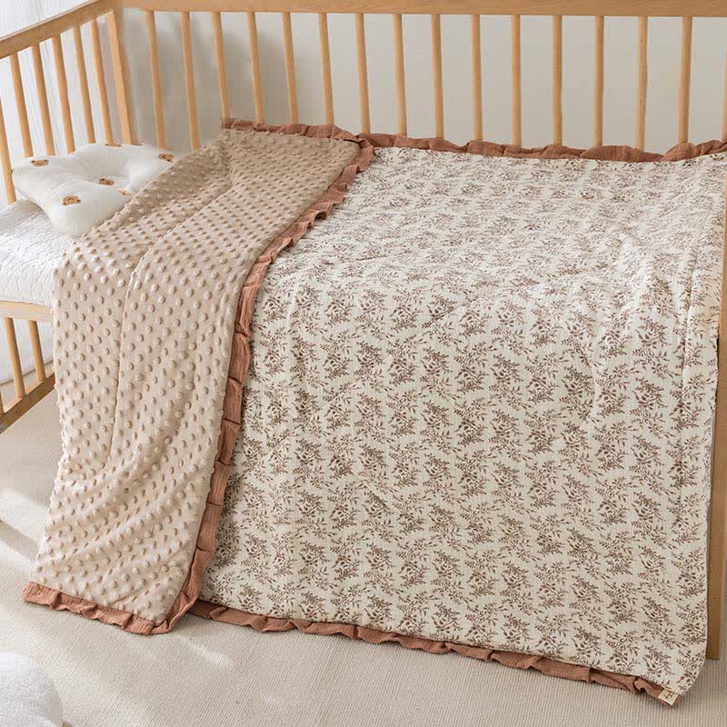 Cotton Baby Quilt | Pastoral Style | 39"x39" to 79"x90" Options