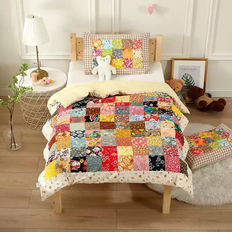 Pure Cotton Baby Quilt | Soft Patchwork Design | 39"x39" & 47"x59"