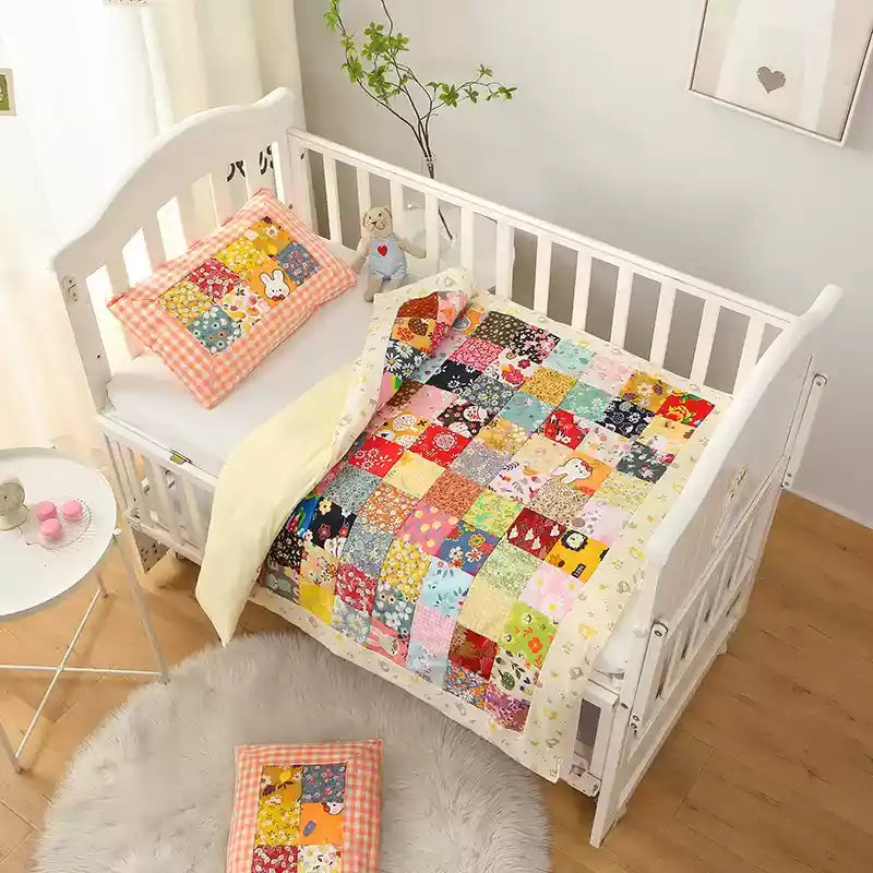 Patchwork Floral Baby Quilt | Pure Cotton | 39"x39" & 47"x59"