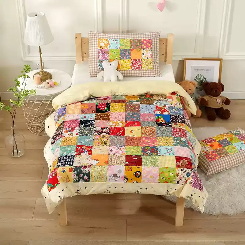 Cotton Baby Quilt | Floral Patchwork Design | 2 Sizes Available