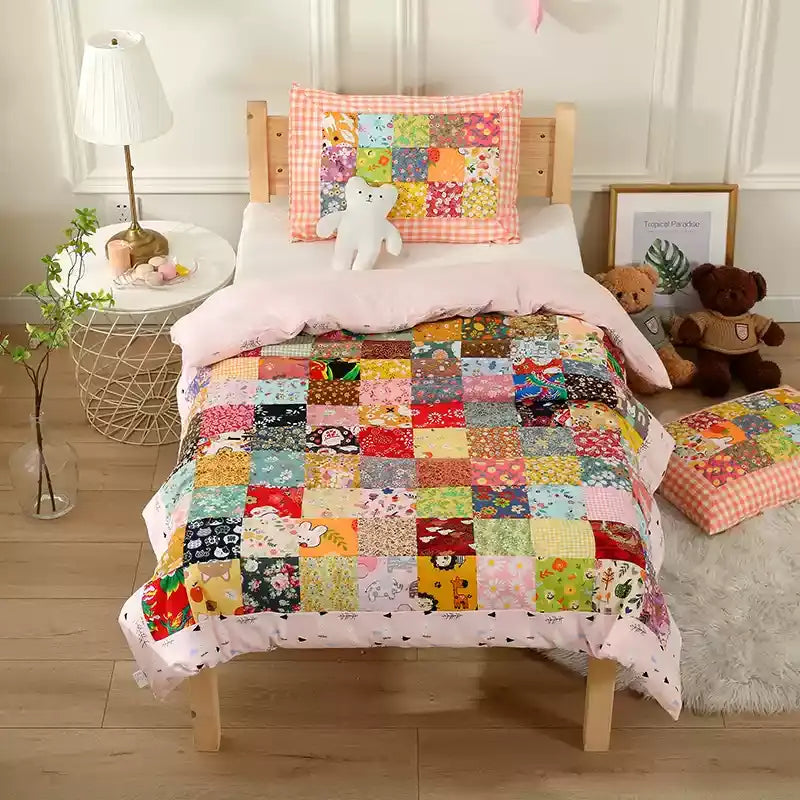 Cotton Baby Quilt | Floral Patchwork Design | 2 Sizes Available
